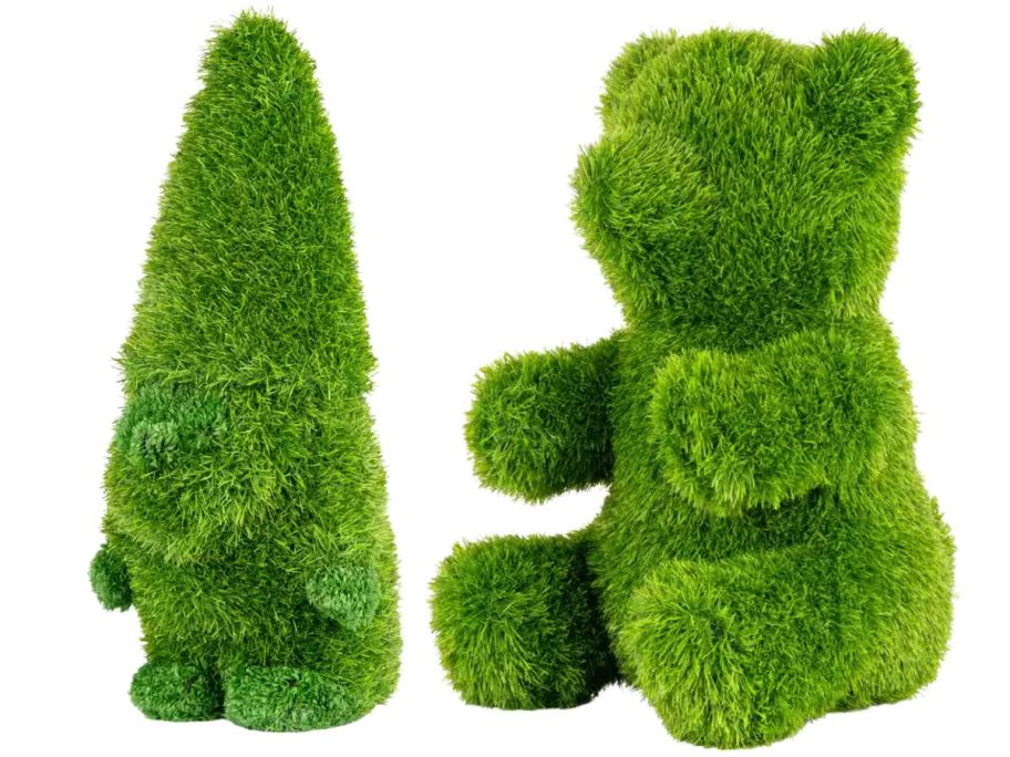 artificial turf gnome and bear topiary