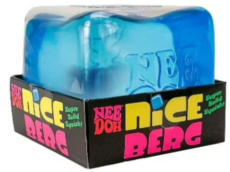 A huge blue toy that looks like ice