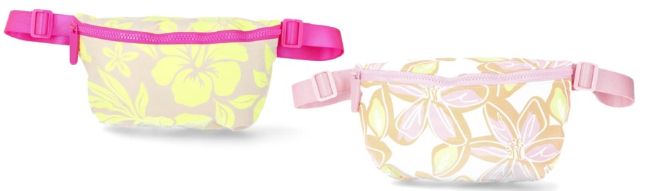 tropical flower print fanny packs