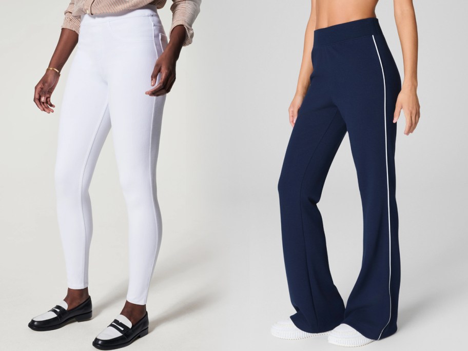 SPANX Jean-ish Ankle Leggings and AirEssentials Pique Flare Pants