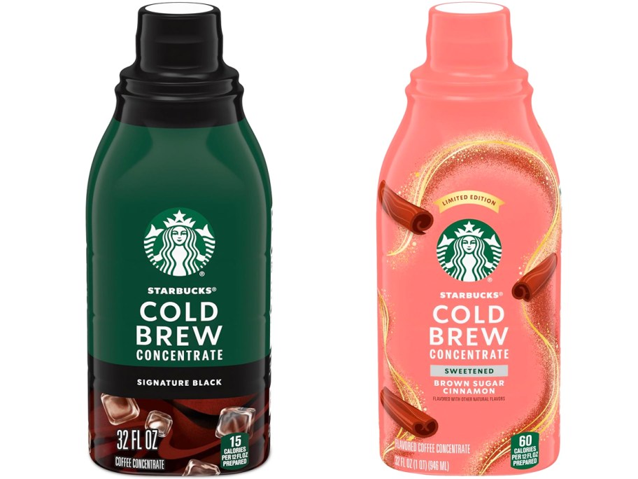 two bottles of Starbucks Cold Brew Concentrate