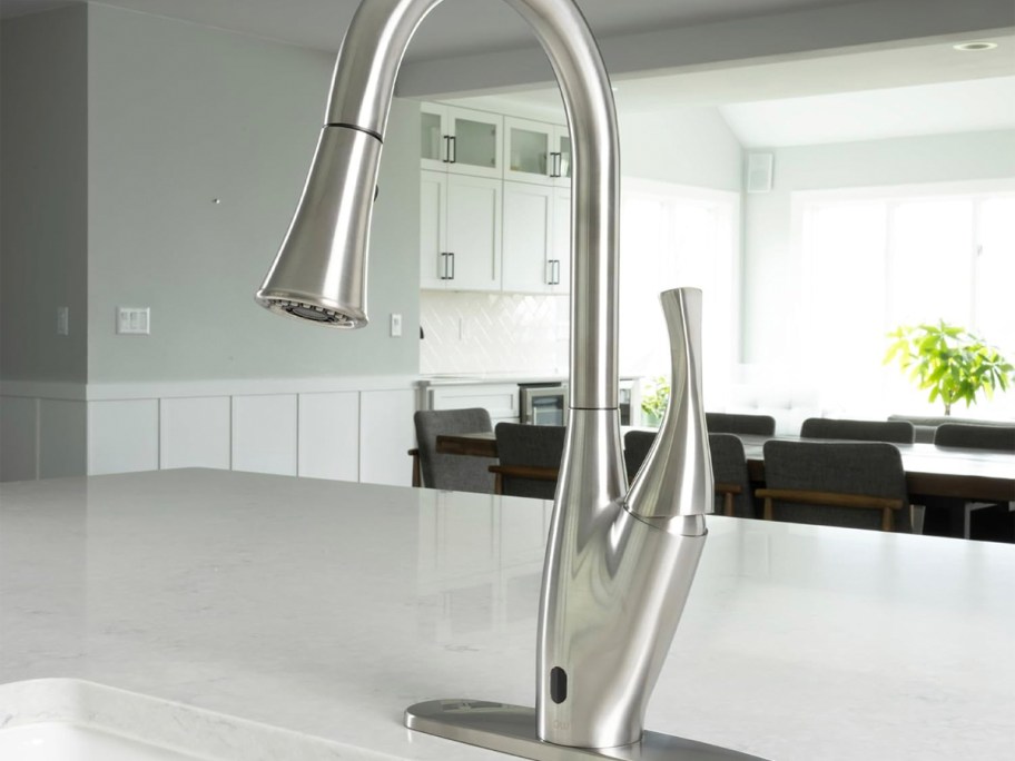 chrome kitchen faucet
