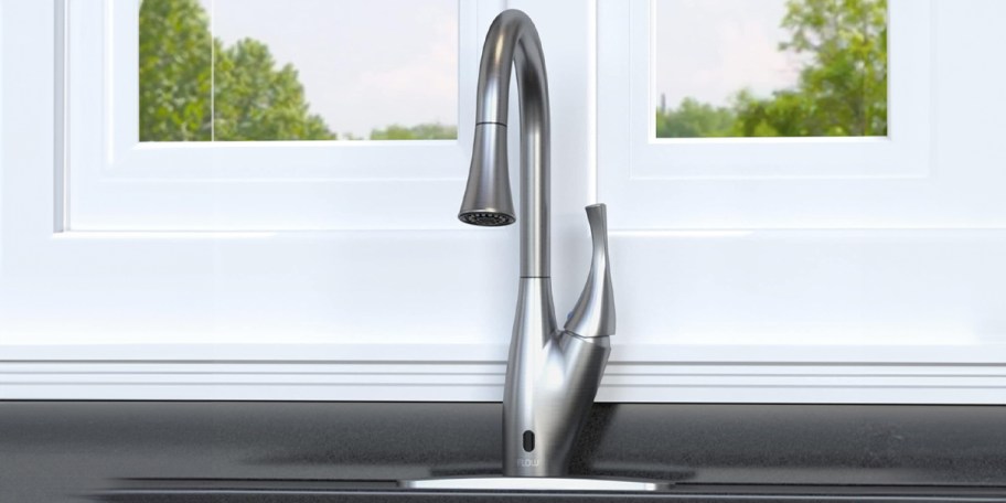 silver kitchen faucet