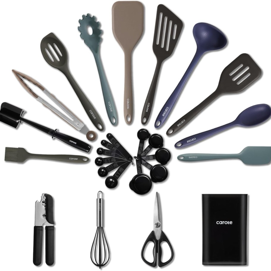a stock image of a variety of kitchen utensils and gadgets