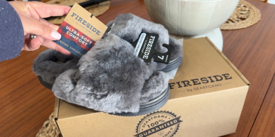 Dearfoams Genuine Shearling Slides Only $22 (Reg. $75)