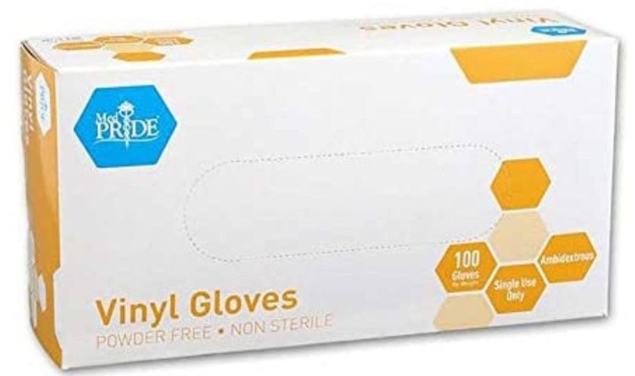 MedPride General-Purpose Powder-Free Vinyl Gloves 100-Count - Large box