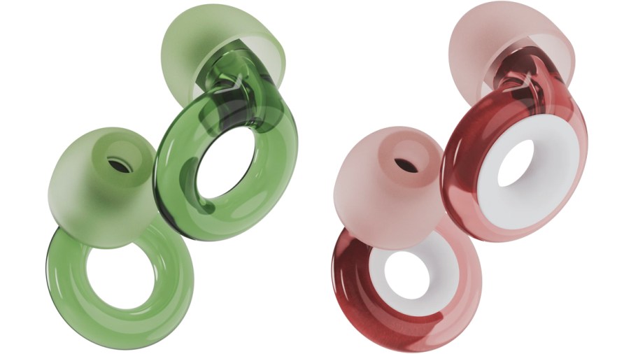 green and pink loop earplugs