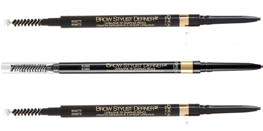 three waterproof eyebrow pencils