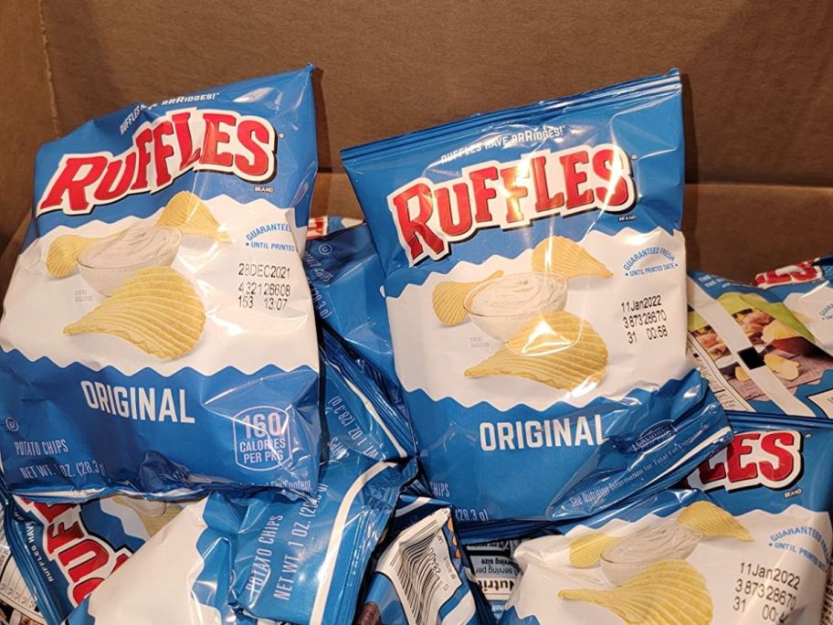 Ruffles Original Potato Chips 1oz bags in delivery box
