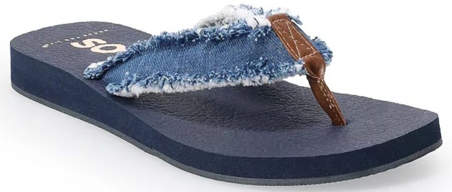 blue and brown SO Bloomfield Women's Thong Sandal