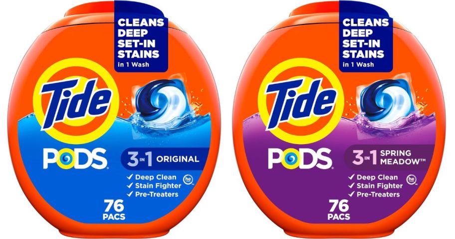 two Tide Pods Laundry Detergent Pacs 76-Count containers