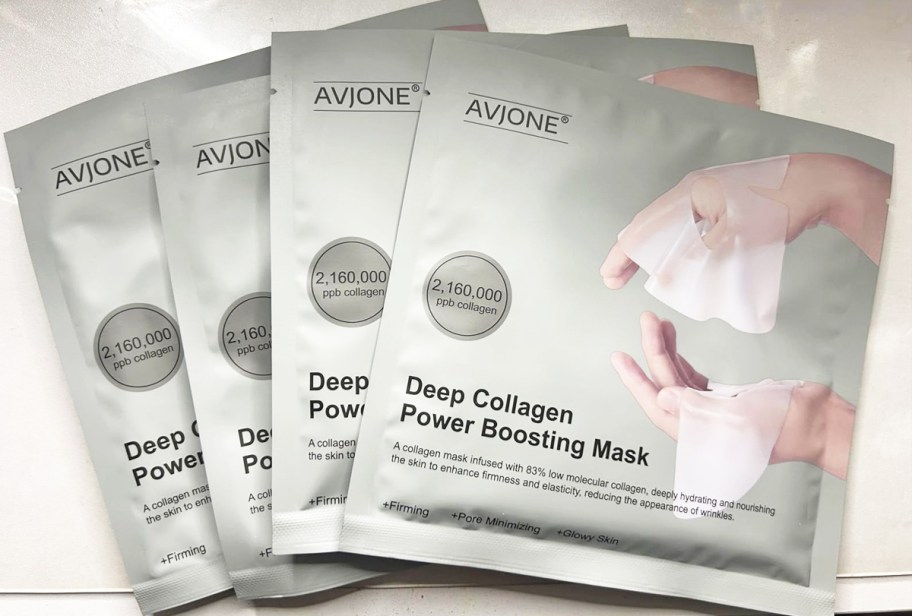 4 packets of AVJONE Collagen Face Masks