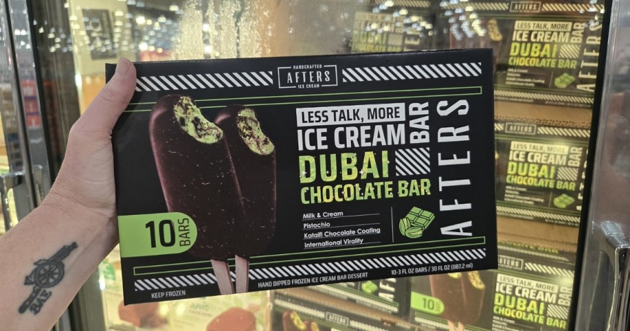 Afters Ice Cream Dubai Chocolate Bar box at costco