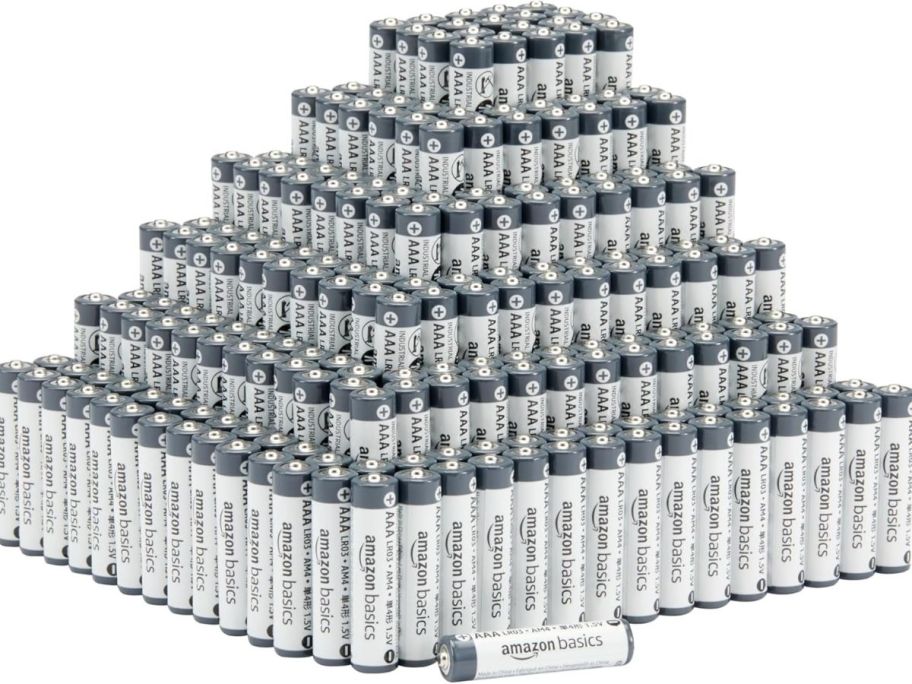 a 300 count stack of AAA batteries