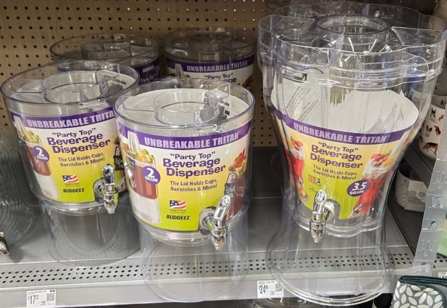 Buddeez Tritan Beverage Dispensers on the Shelf at Walmart