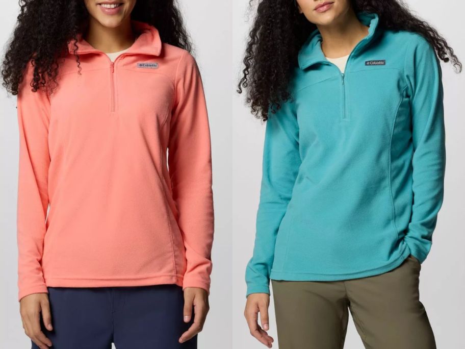 Stock images of two women wearing Columbia fleece