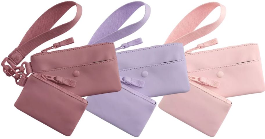 3 wristlets in pastel colors