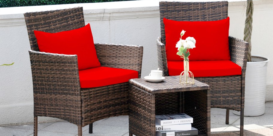 Grearden 3 -Piece Wicker Patio Conversation Set