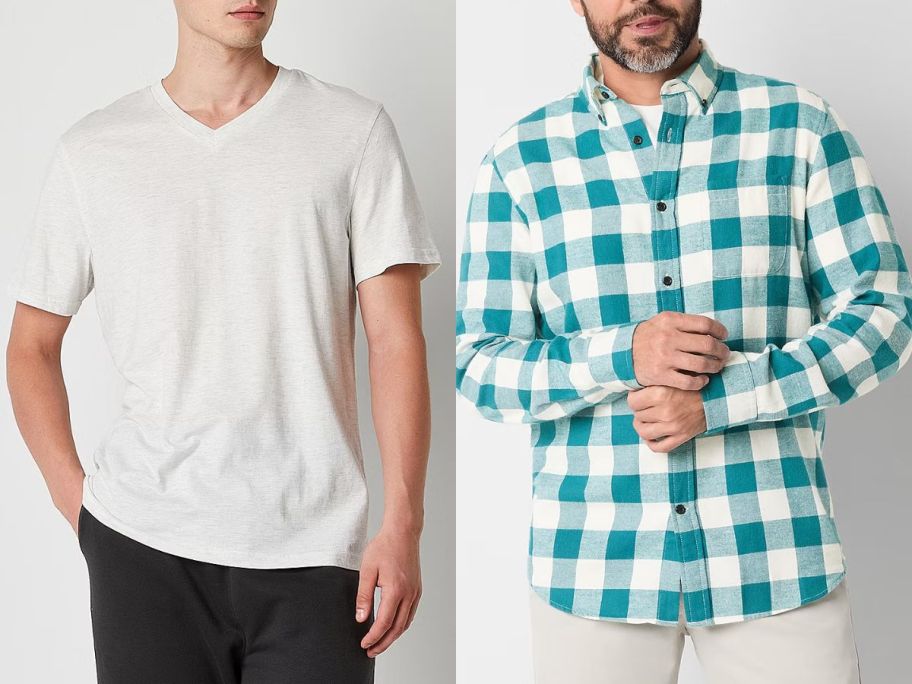 Stock images of two men wearing JCPenney Clothing