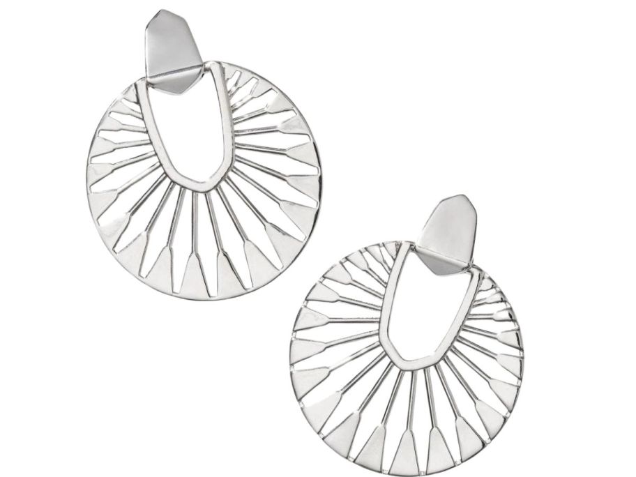 A pair of silver earrings