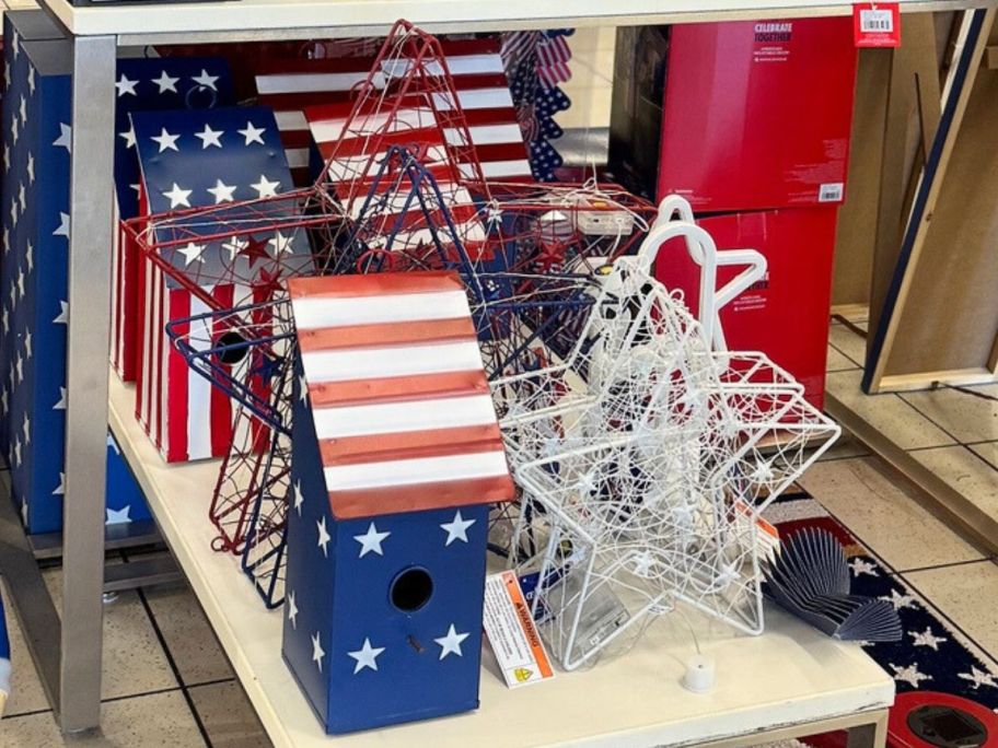 Celebrate Together Americana Metal Birdhouses and LED hanging stars at Kohl's