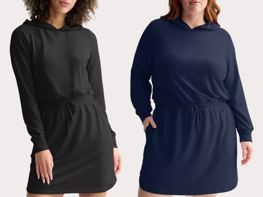 Stock images of two women wearing Tek Gear dresses
