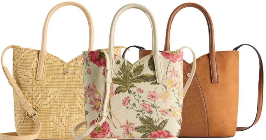 3 purses in light colors