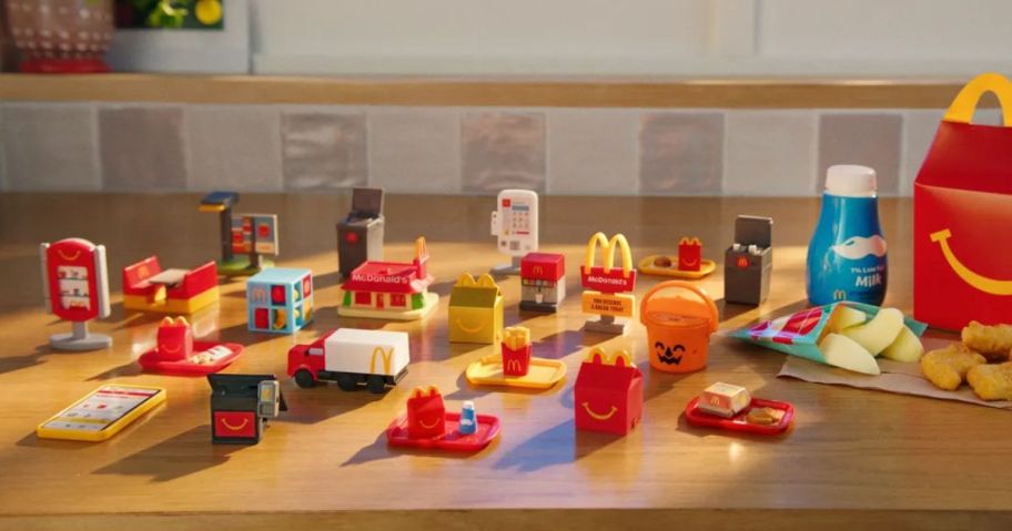 A Lil McDonald’s Happy Meal surrounded by toys 