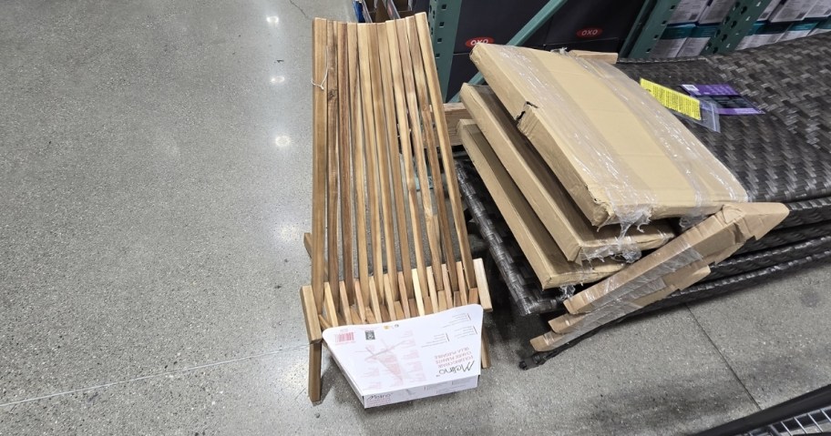 melino wooden folding chair on display at costco