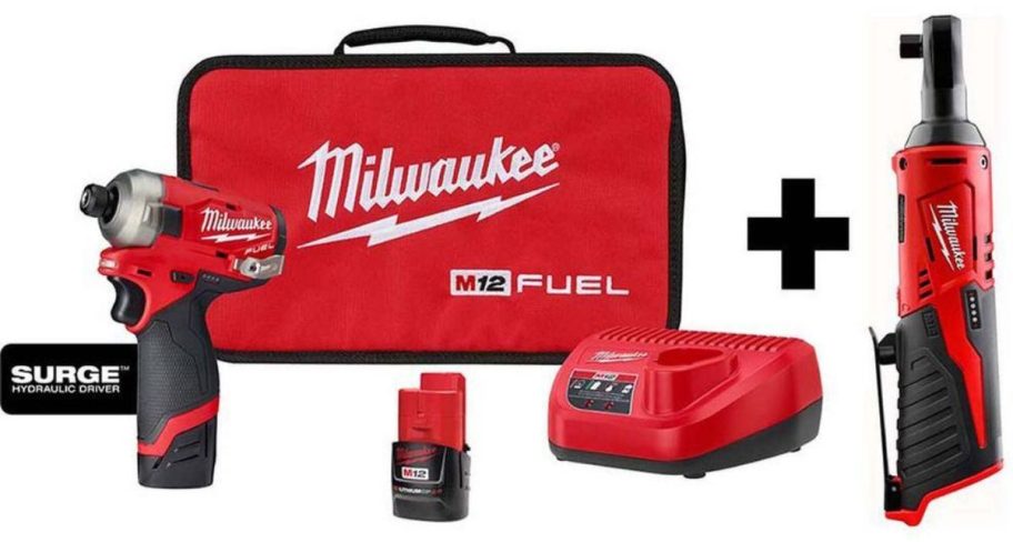 stock image of Milwaukee M12 Brushless Cordless 14 in. Hex Impact Driver Compact Kit 