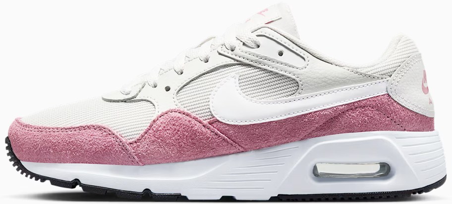 beige and pink nike sneaker