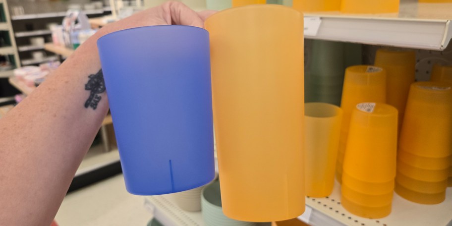 Room Essentials Tumblers in Cobalt and Orange at Target