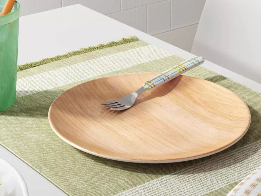 Room essentials salad plate on a green table mat