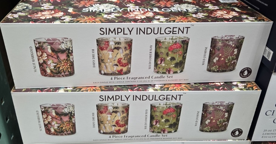 Simply Indulgent 11oz Candle 4-Pack on display in costco