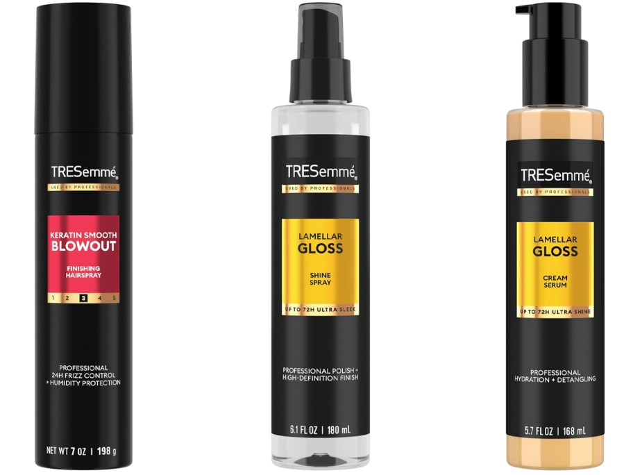 TRESemmé Keratin Smooth Blowout Finishing Spray, Lamellar Gloss Shine Spray, Lamellar Gloss Cream Serum