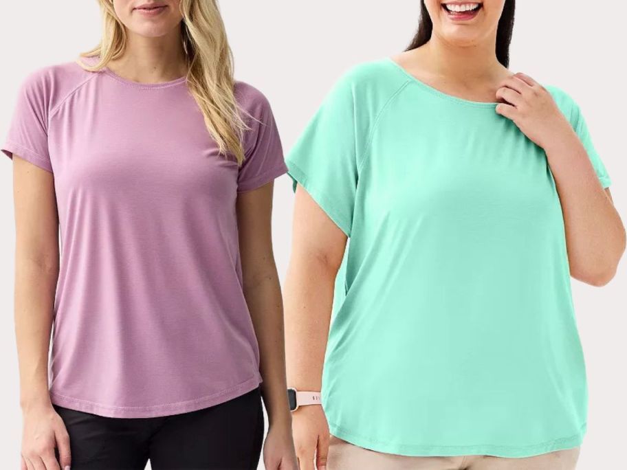 Stock images of two women wearing Tek Gear women's tops