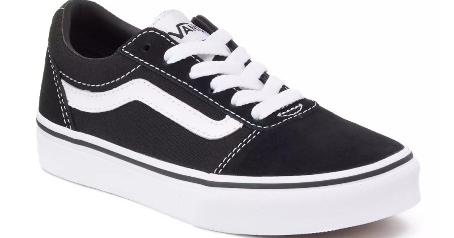 stock image of Vans Kids Ward Low Shoes in black