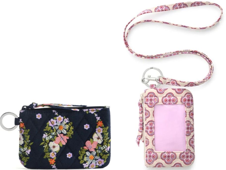 Stock images of a vera bradley ID case and a lanyard