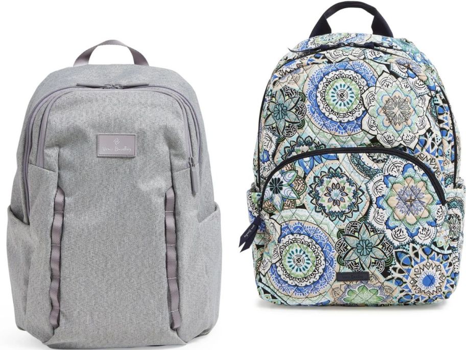 Stock images of two Vera Bradley backpacks