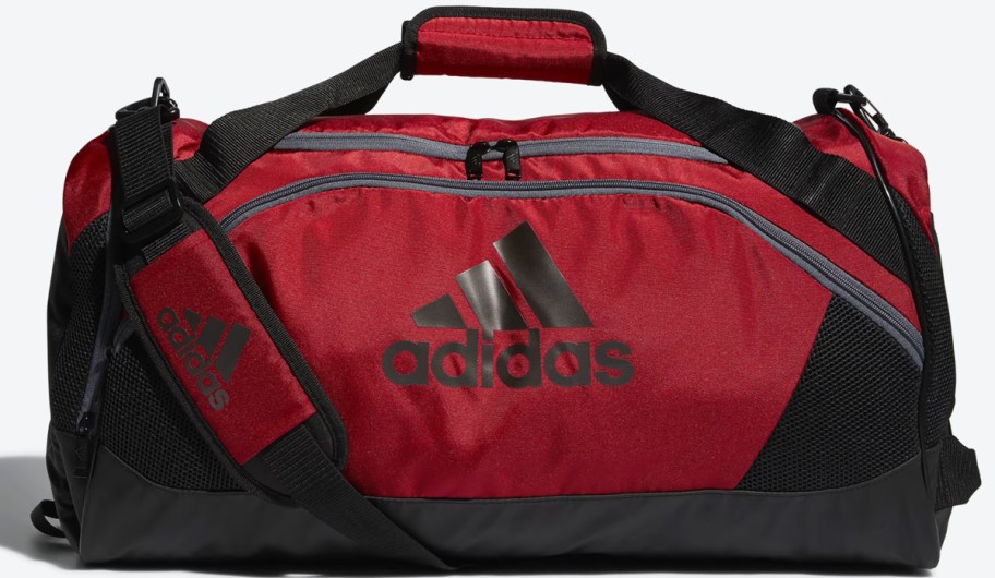 red and black adidas duffle bag