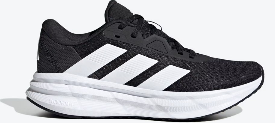 black and white adidas running shoe