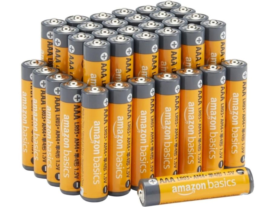 a 36 count stack of AAA batteries
