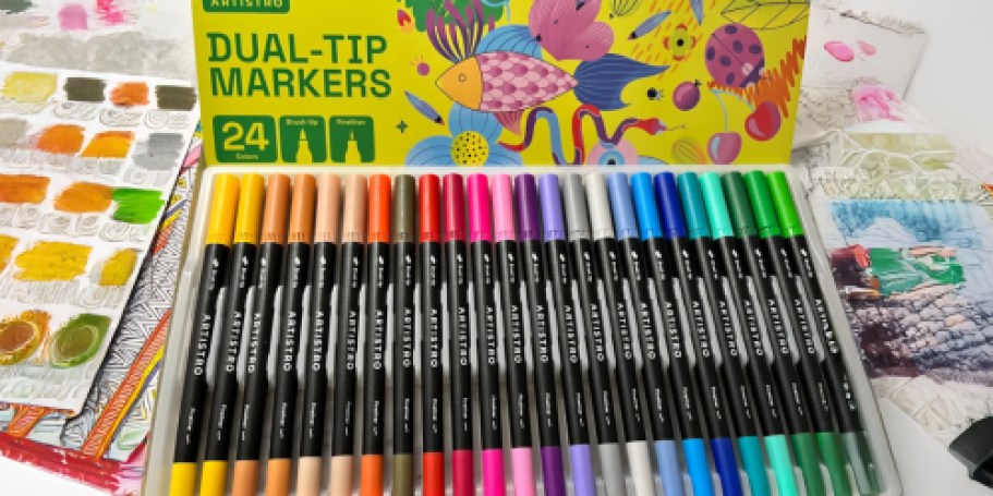 Dual-Tip Coloring Markers 24-Pack Just $6.25 on Amazon