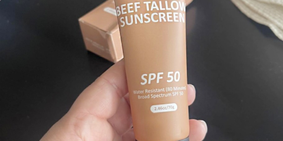 Beef Tallow SPF 50 Sunscreen Only $5 on Amazon