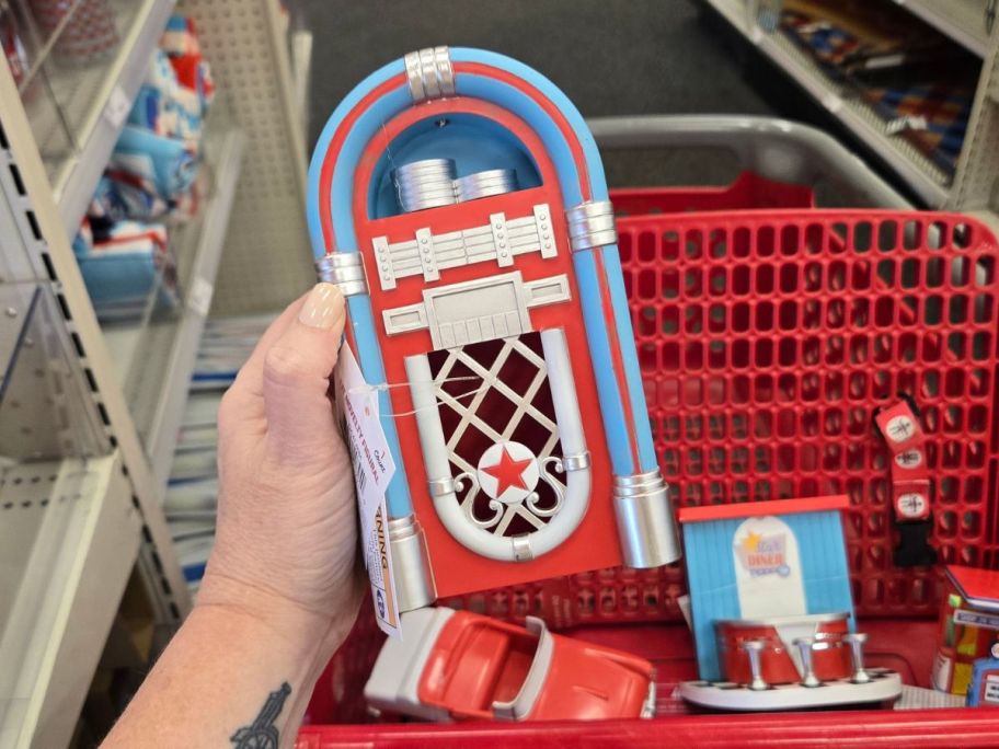 Novelty Retro Jukebox in hand in store