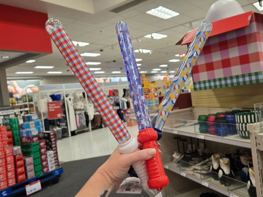 three Bubble Wands in hand in store