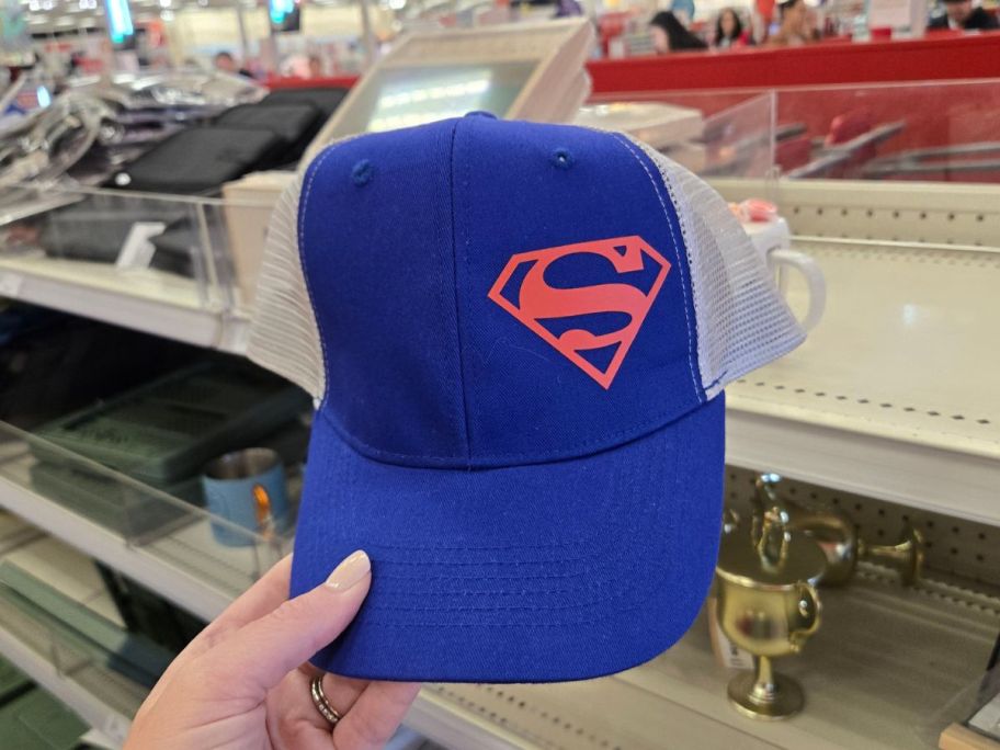 Superman Hat in hand in store