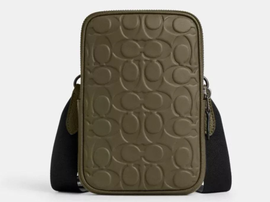 brown Coach Aden Crossbody Bag In Signature Leather