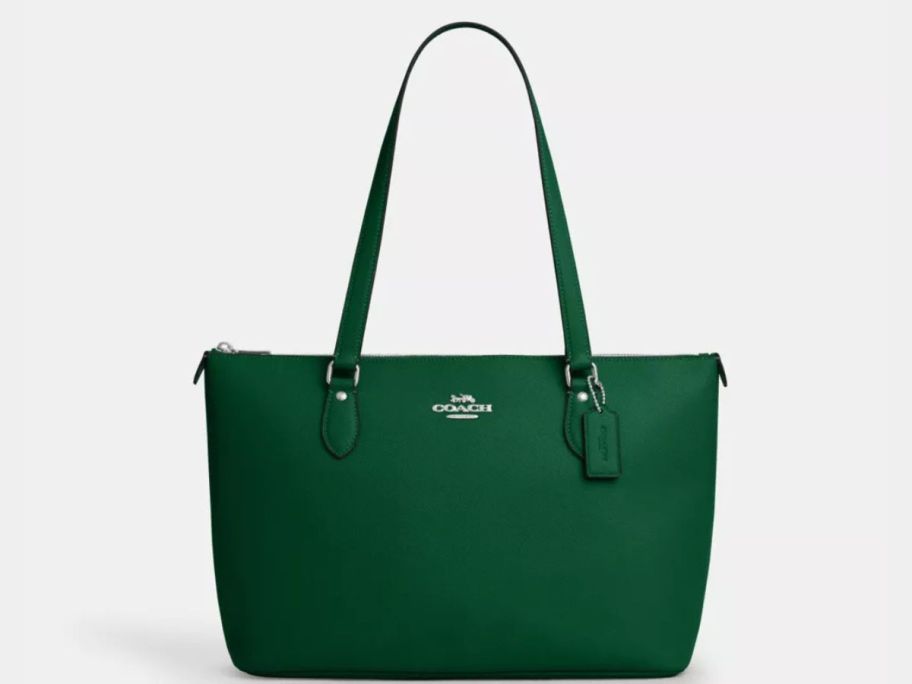 green Coach Gallery Tote Bag