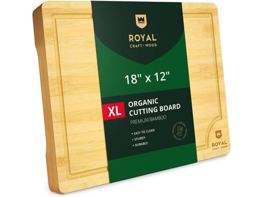 bamboo cutting board in package